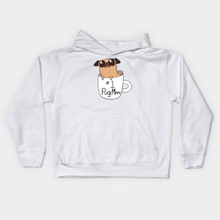 #1 Pug Mom Kids Hoodie